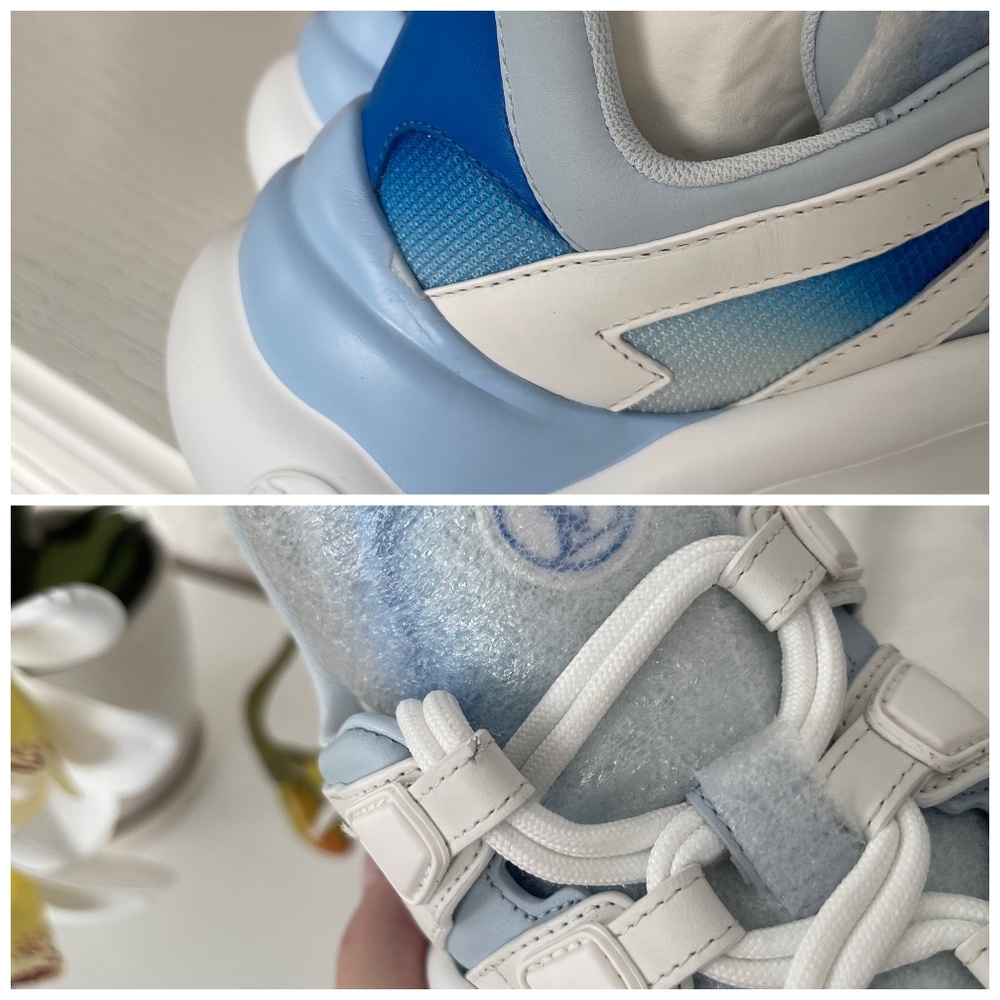 LOUIS VUITTON WOMEN'S ARCHLIGHT SNEAKERS LIGHT BLUE SIZE 36 AUTHENTIC ๐ - Picture 13 of 15